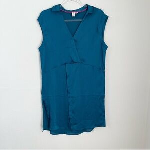 Joie Women’s Teal Sleeveless V-Neck Satin Tunic Size M